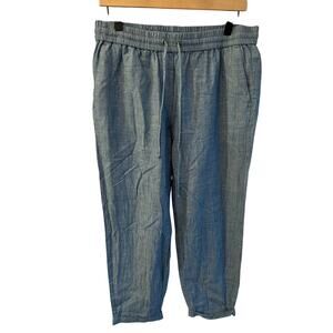 J Crew Women's Chambray Cotton Cropped Pants Size 10